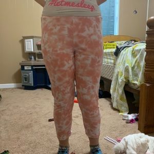 Pink and white time and tru leggings size L 12-14